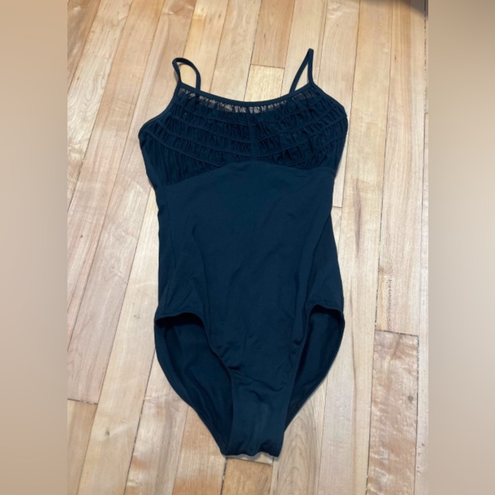 Black Mirella Mesh Top Leotard